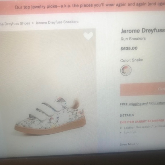 Jerome Dreyfuss snakeskin run sneaker size 38 - Picture 6 of 9